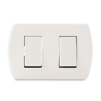 Interruptor Simple 9/12 + Interruptor Conmutador 9/24 Embutida 10A-250V, Color Blanco