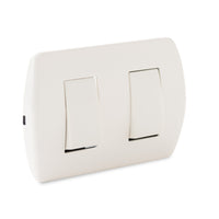 Interruptor Simple 9/12 + Interruptor Conmutador 9/24 Embutida 10A-250V, Color Blanco