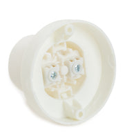 Base Recta con Prensa Cable de Conexión Rosca E-27 4A-250V, Color Blanco