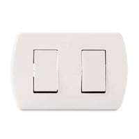Interruptor Doble 9/15 Embutida 10A-250V, Color Blanco