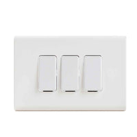 Interruptor Triple 9/32 Embutido 10A-250V, Color Blanco