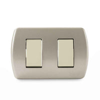 Interruptor Doble 9/15 Embutida 10A-250V, Color Champagne