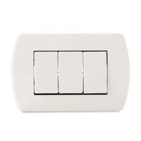 Interruptor Triple 9/32 Embutida 10A-250V, Color Blanco