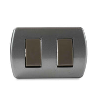 Interruptor Doble 9/15 Embutida 10A-250V, Color Grafito