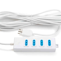 Alargador Multiple 4 Posiciones 2P+T 10A-250V 10 Mt. Blanco