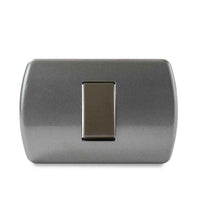 Interruptor Simple 9/12 Embutida 10A-250V, Color Grafito