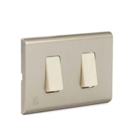 Interruptor Doble 9/15 Embutido 10A-250V, Color Champagne