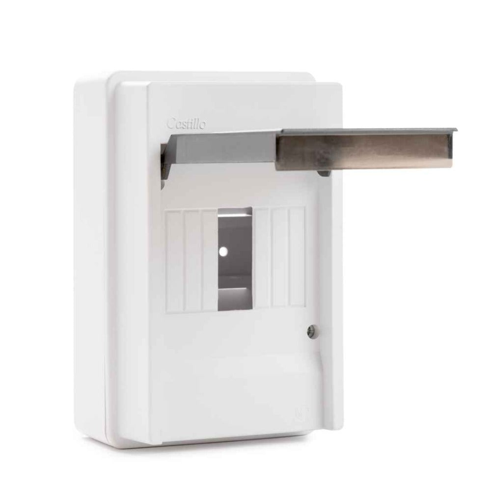 Tablero Para 4 Circuitos Sobrepuesto Riel Din con Puerta Transparente y Regleta de Conexión