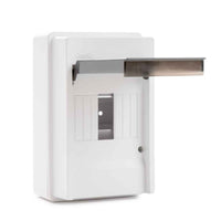 Tablero Para 4 Circuitos Sobrepuesto Riel Din con Puerta Transparente y Regleta de Conexión