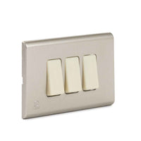 Interruptor Triple 9/32 Embutido 10A-250V, Color Champagne