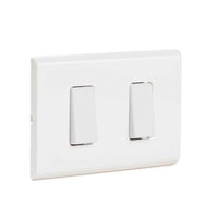 Interruptor Doble 9/15 Embutido 10A-250V, Color Blanco