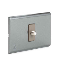 Toma Tv Cable, Coaxial Embutido, Color Gris