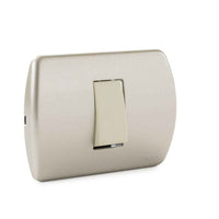 Interruptor Simple 9/12 Embutida 10A-250V, Color Champagne