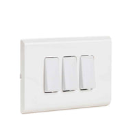 Interruptor Triple 9/32 Embutido 10A-250V, Color Blanco