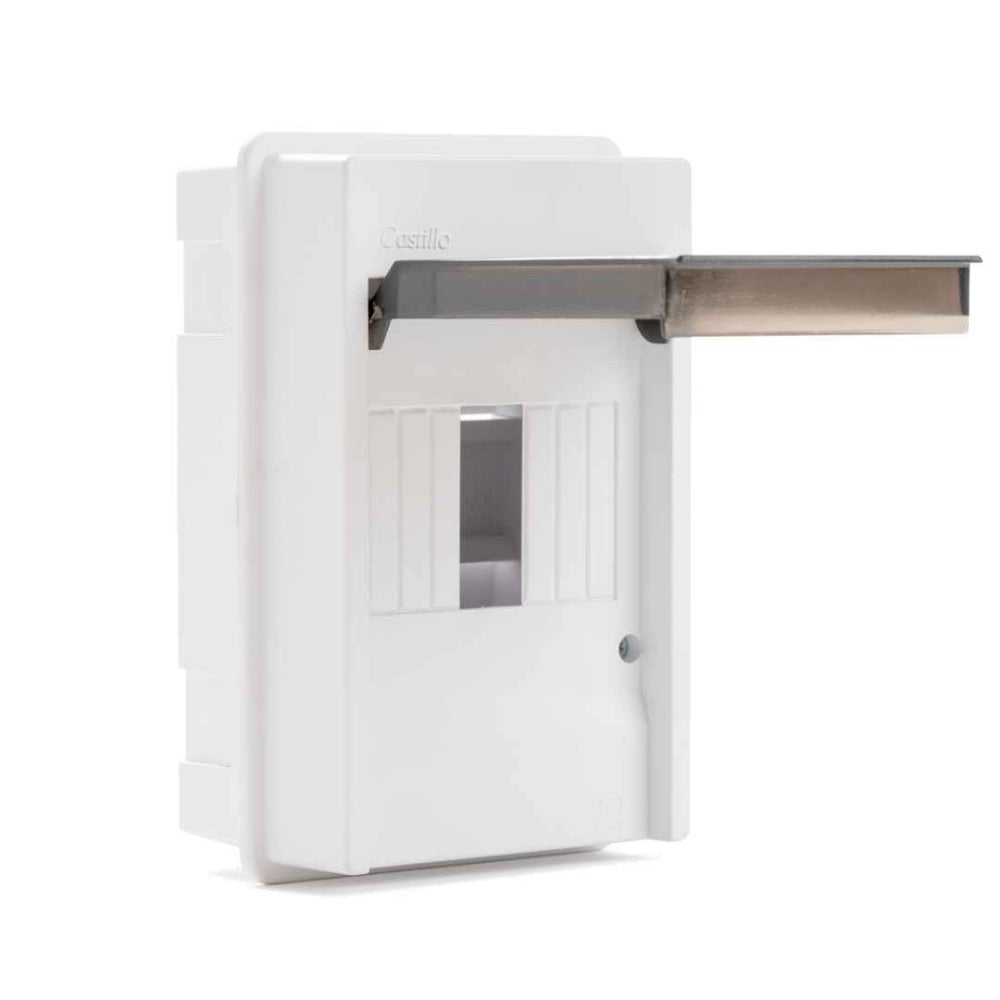 Tablero Para 4 Circuitos Embutido Riel Din con Puerta Transparente y Regleta de Conexión