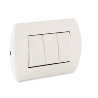 Interruptor Triple 9/32 Embutida 10A-250V, Color Blanco