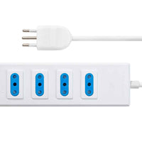 Alargador Multiple 4 Posiciones 2P+T 10A-250V 10 Mt. Blanco