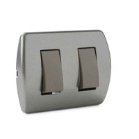 Interruptor Doble 9/15 Embutida 10A-250V, Color Grafito