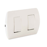 Interruptor Doble 9/15 Embutida 10A-250V, Color Blanco