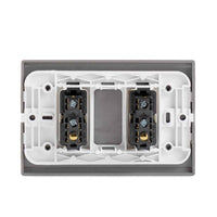 Interruptor Doble 9/15 Embutido 10A-250V, Color Champagne