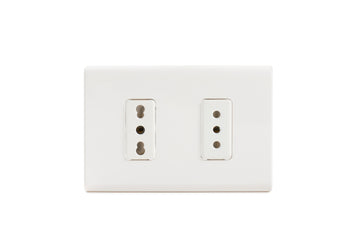 Toma Corriente Simple 2P+T 10A 250V + Toma Corrientesimple 2P+T 10/16A-250V, Color Blanco