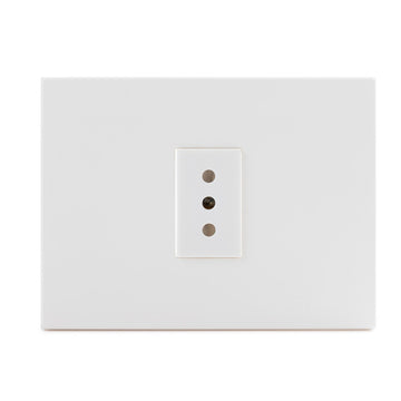 Toma Corriente Simple Embutida 2P+T 10A-250V, Color Blanco
