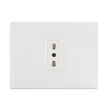 Toma Corriente Simple Embutida 2P+T 10/16A-250V, Color Blanco