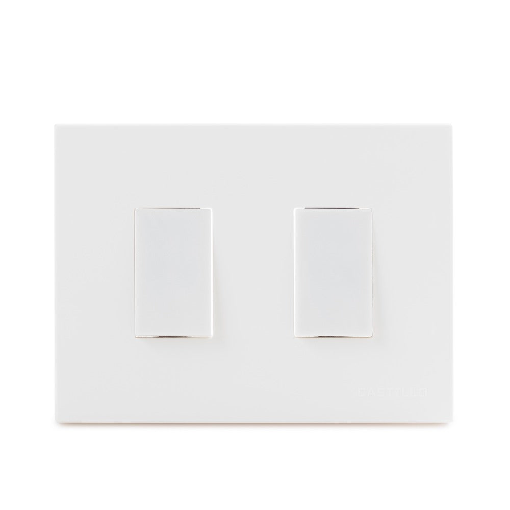 Interruptor Simple 9/12 + Interruptor Conmutador 9/24 Embutida 10A-250V, Color Blanco