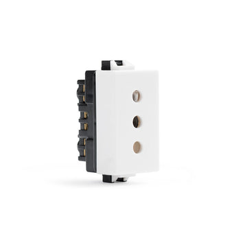 Modulo Toma Corriente Con Alveolos Protegidos 2P+T 10A-250V, Color Blanco
