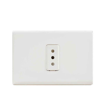 Toma Corriente Simple Embutido 2P+T 10A-250V, Color Blanco